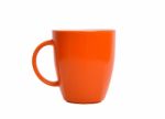 Orange Cup On A White Background Stock Photo