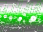 Green Arrows Background Means Internet Traffic And Data Stock Photo