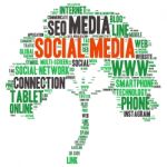 Social Media Tag Word Cloud Background Stock Photo