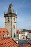 Old City Hall Tower In Prague Stock Photo