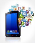 Smartphone With Application Icons Stock Photo