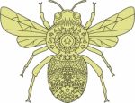 Bumble Bee Mandala Stock Photo