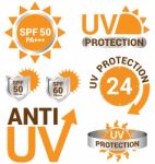 Set Of Uv Sun Protection Logo Stock Photo