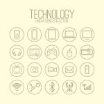 Technology Linear Icons Stock Photo