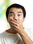 Man With Surprised Expression Stock Photo