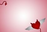 Heart Devil Wing With Copy-space  Background Stock Photo