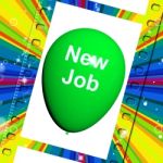 New Job Balloon Shows New Beginnings In Career Stock Photo
