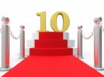 Golden Ten On Red Carpet Shows Film Industry Awards And Prizes Stock Photo