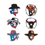Texas Outlaw Mascot Collection Stock Photo