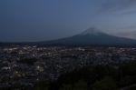 Mt Fuji View In Twilight Stock Photo