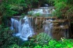 Waterfall In Tropical Forest, West Of Thailand Stock Photo