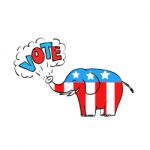 American Elephant Vote Drawing Stock Photo
