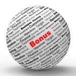 Bonus Sphere Definition Shows Financial Reward Or Benefit Stock Photo