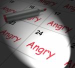 Angry Calendar Displays Fury Rage And Resentment Stock Photo