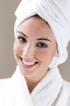 Pretty Young Woman In Modern Spa Stock Photo
