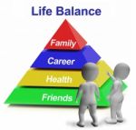 Life Balance Pyramid Having Family Career Health And Friends Stock Photo