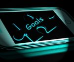 Goals Smartphone Displays Aims Objectives And Targets Stock Photo