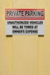 Private Parking Sign Stock Photo