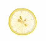 Slice Of Lemon Isolated On White Background Stock Photo