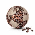 Coffee World 3d Illustration North And South America Map Stock Photo
