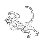 Cheetah Falling Down Cartoon Stock Photo
