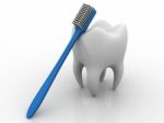 Tooth, Toothbrush , 3d Illustration Stock Photo
