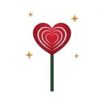 Heart Love Lollipop Sweet Food Flat Design Icon  Illustrat Stock Photo