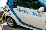 Car-sharing Electric Smart Is Being Recharged Stock Photo