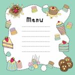 Bakery Doodle Menu Board Stock Photo