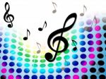 Music Background Shows Treble Clef And Composer Stock Photo