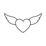 Heart With Wings Love Thin Line Flat Design Icon  Illustra Stock Photo