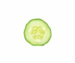 Slice Fresh Cucumbers Isolated On White Background Stock Photo