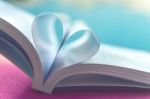 Heart With Book Pages.soft Focus, Vintage Tone Stock Photo