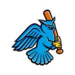 Great Horned Owl Baseball Mascot Stock Photo
