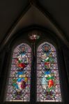 Chichester, West Sussex/uk - February 8 : Stained Glass Window C Stock Photo