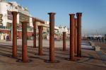 Brighton, East Sussex/uk - January 26 : Columns From The Derelic Stock Photo