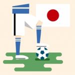 Japan National Soccer Kits Stock Photo