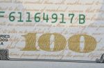 Detaill Of The New Design Of Usa One Hundred Dollar Bill Stock Photo