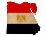Egypt Map On Egypt Flag Drawing ,grunge And Retro Flag Series Stock Photo
