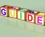 Guide Blocks Show Advice Assistance And Recommendations Stock Photo