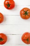 Red Tomatoes Fruits Isolated On White Stock Photo