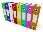 Row Of Colorful Files Stock Photo