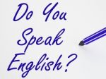 Do You Speak English? On Whiteboard Shows Language Learning And Stock Photo