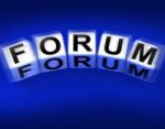 Forum Blocks Displays Advice Or Social Media Or Conference Stock Photo