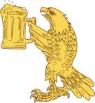 American Bald Eagle Beer Stein Drawing Stock Photo