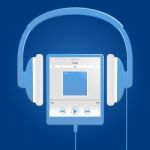 Blue Digital Music Player Stock Photo