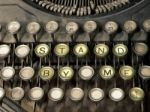 Typewriter Stand By Me Stock Photo