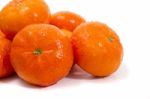 Wet Clementines Fruits Stock Photo