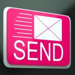 Send Envelope Shows Electronic Mailbox Internet Communication Stock Photo
