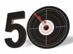 50 Target Shows Golden Anniversary Fifty Years Stock Photo